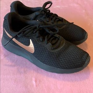 Black and Rose Gold Nike Running Shoes